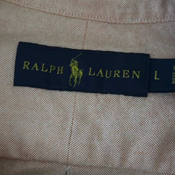 Ralph Lauren The Iconic Oxford Shirt Men's Sz L Soft Peachy Orange Color-Salmon - Picture 4 of 9